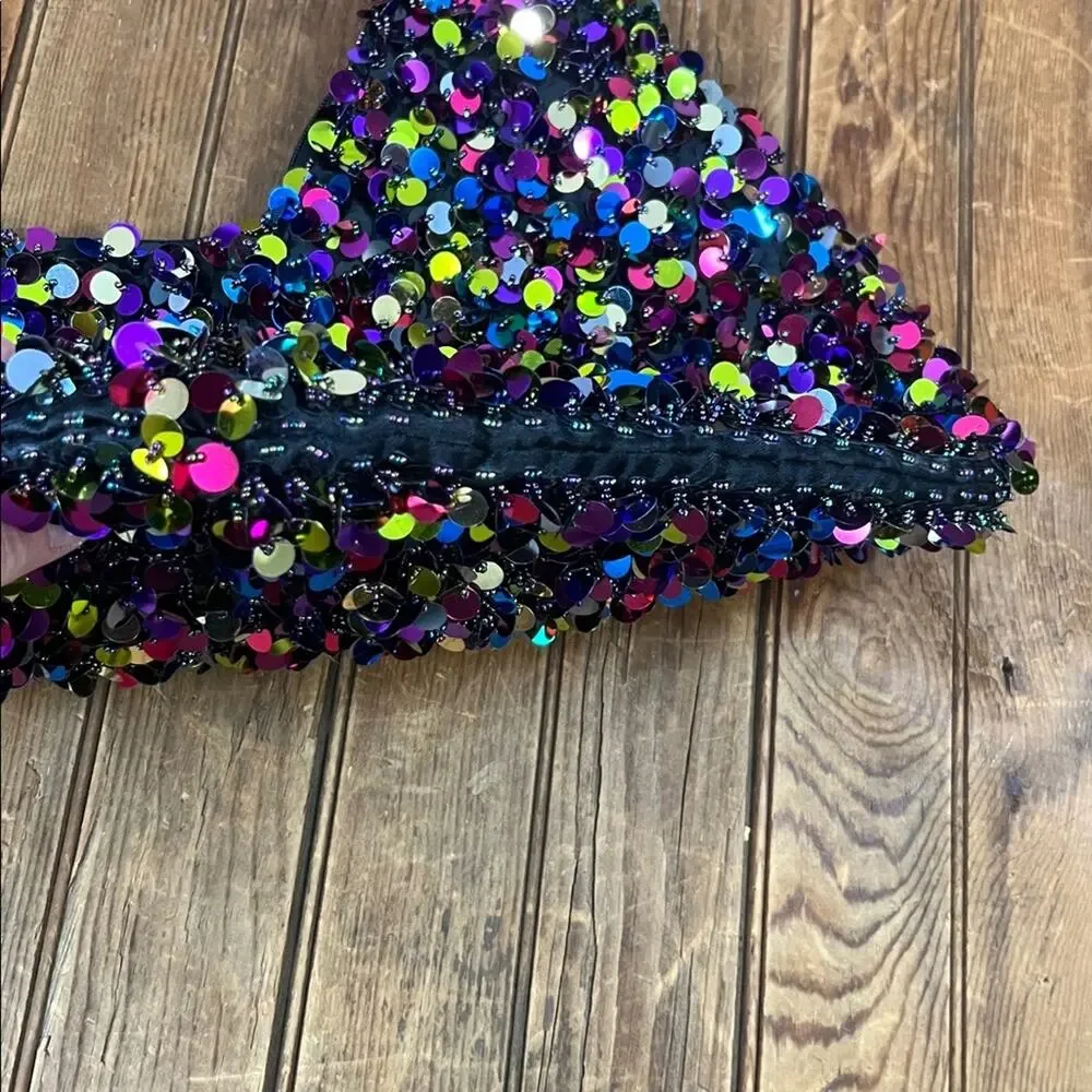 Colorful Multicolor Sequin Women's shoulder party nightclub Bag nwot